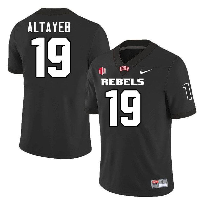 #19 Mohamed Altayeb UNLV Rebels College Football Jersey Stitched-Black